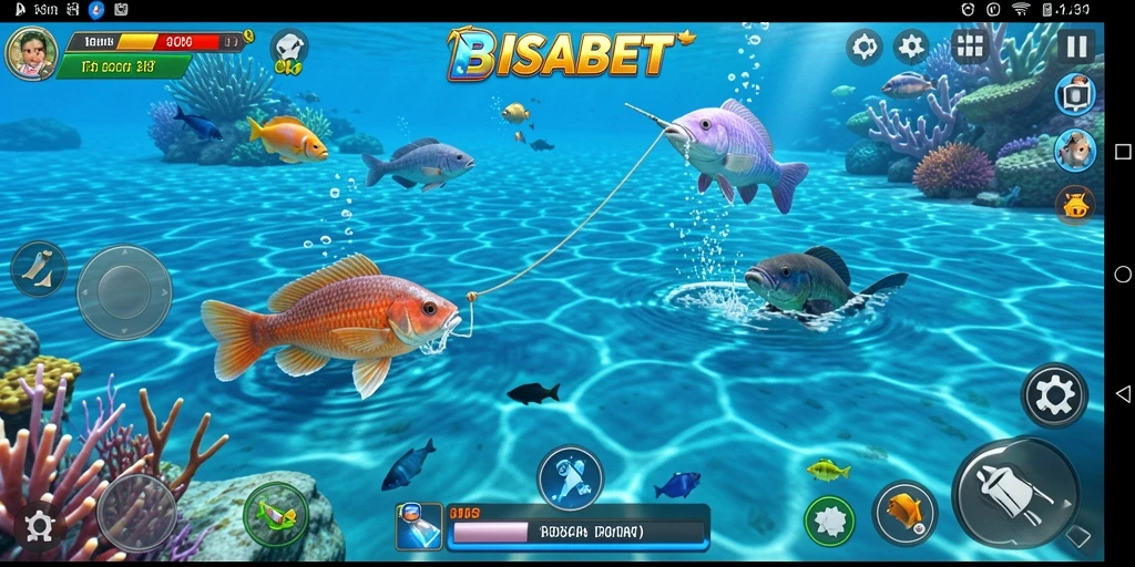 Gameplay BISABET yang seru saat memancing di laut.