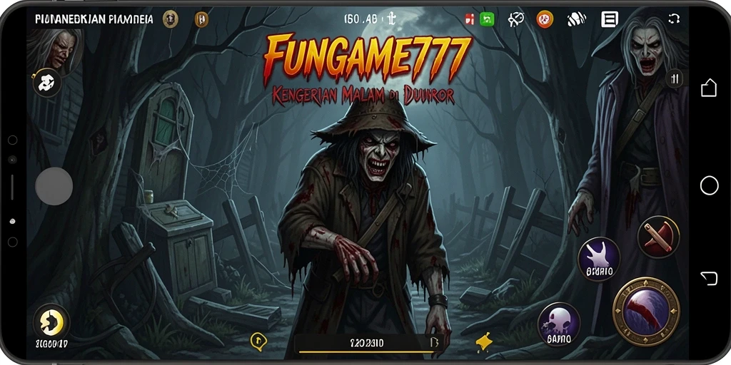 Screenshot gameplay menampilkan suasana Horror yang mencekam.