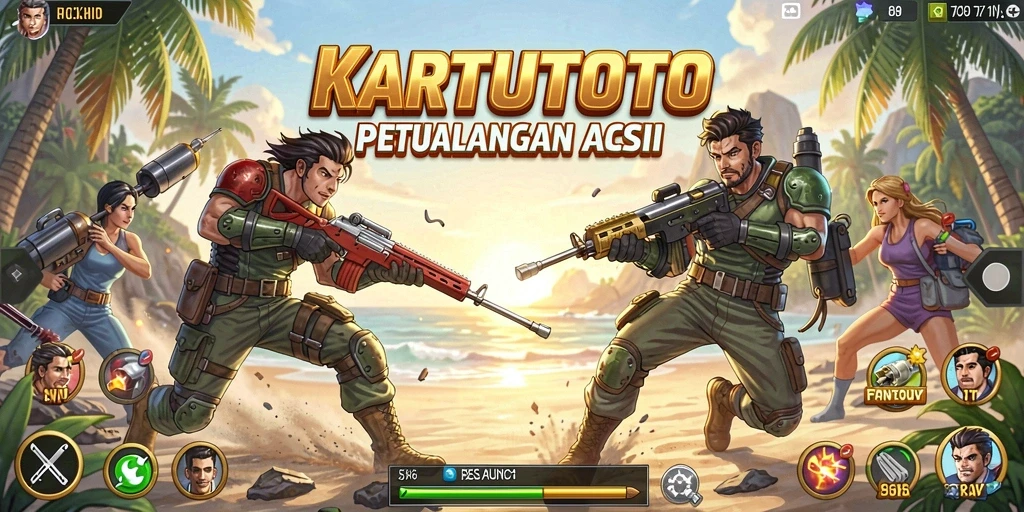 Tangkapan layar KARTUTOTO menampilkan aksi pertempuran yang mendebarkan.