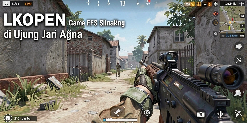 Screenshot LKOPEN menampilkan aksi tembak-menembak yang intens di medan perang.