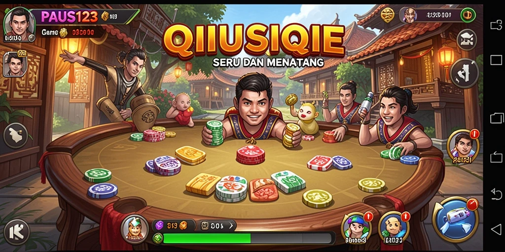 Tampilan gameplay QiuQiu yang seru dan interaktif di PAUS123.