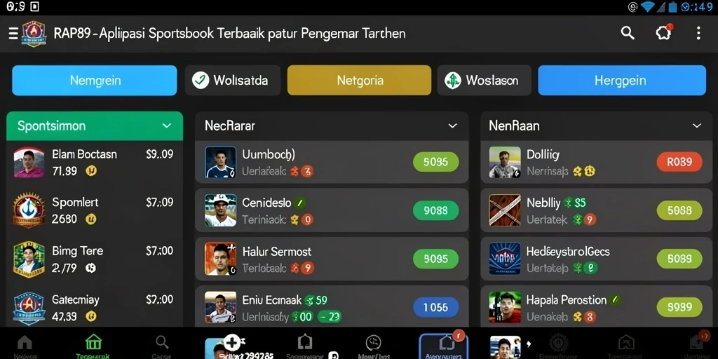 Tampilan gameplay menarik dan intuitif dari aplikasi Sportsbook RAP89.