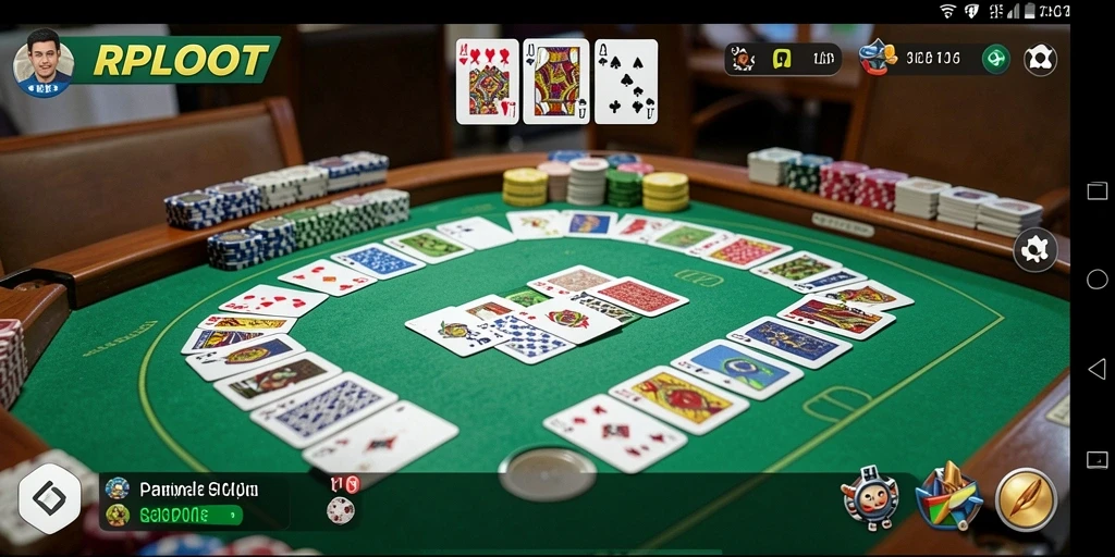 Screenshot gameplay RPLOOT menampilkan antarmuka menarik saat bermain Gaple.