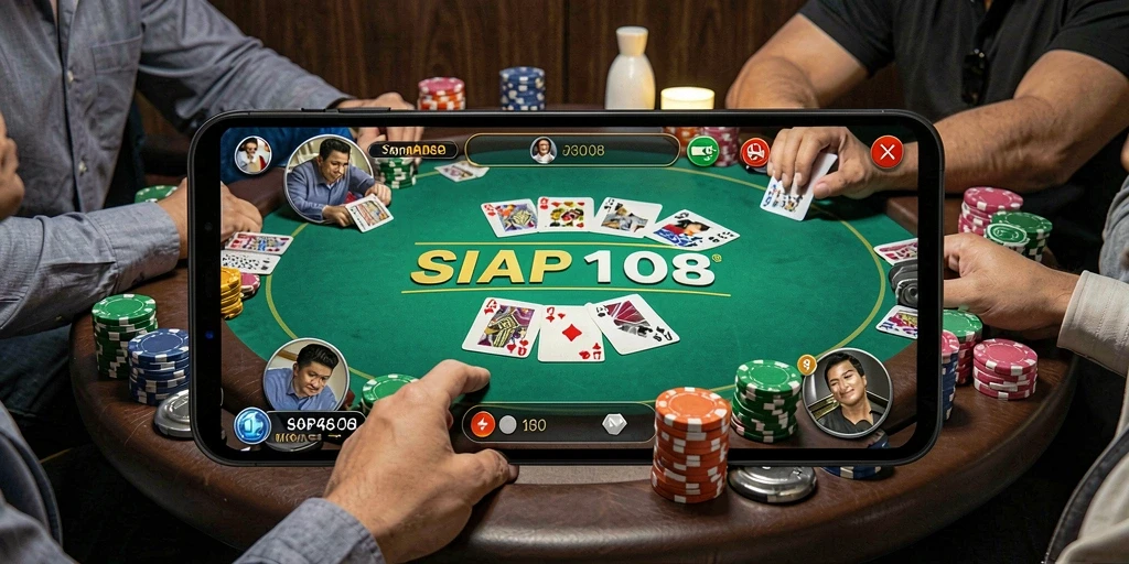 Tampilan gameplay seru di SIAP108 dengan berbagai mode poker.