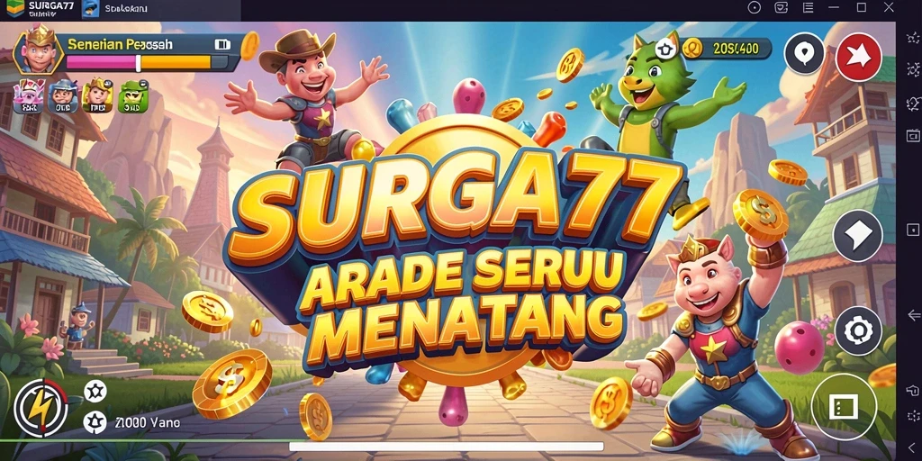 Tampilan gameplay dinamis dan penuh aksi dari SURGA77.
